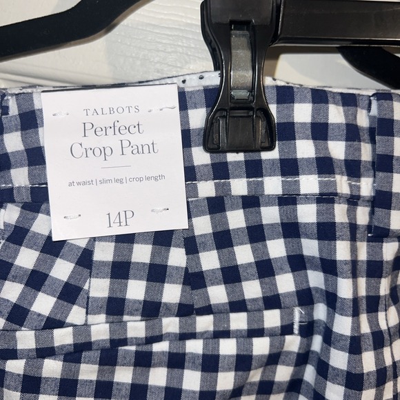 WOMEN'S TALBOTS PERFECT BLUE AND WHITE CROP PANT - SIZE 14 New - Picture 9 of 13